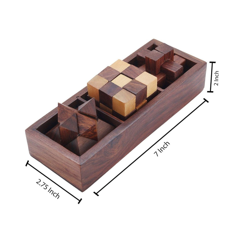 Buy Wooden 3D Puzzles Game 3-in-1 Brain Teaser Game | Shop Verified Sustainable Learning & Educational Toys on Brown Living™