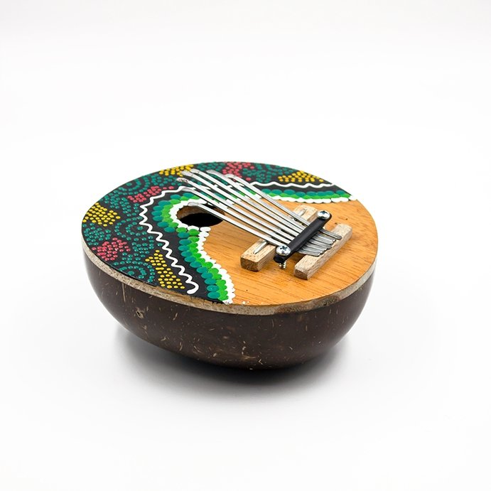 Buy 7-Key Kalimba Artistically Handcrafted Thumb Piano made from Coconut Shell | Shop Verified Sustainable Musical Instruments on Brown Living™