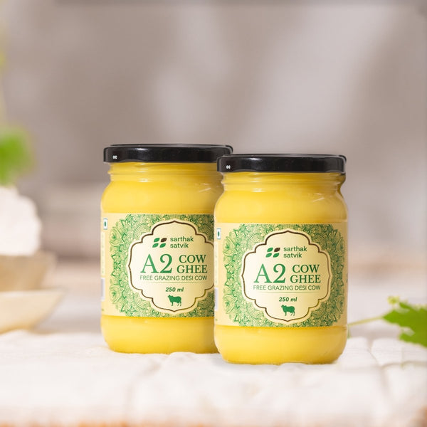 Buy A2 Desi Cow Ghee - 250ml + 250ml | Shop Verified Sustainable Products on Brown Living