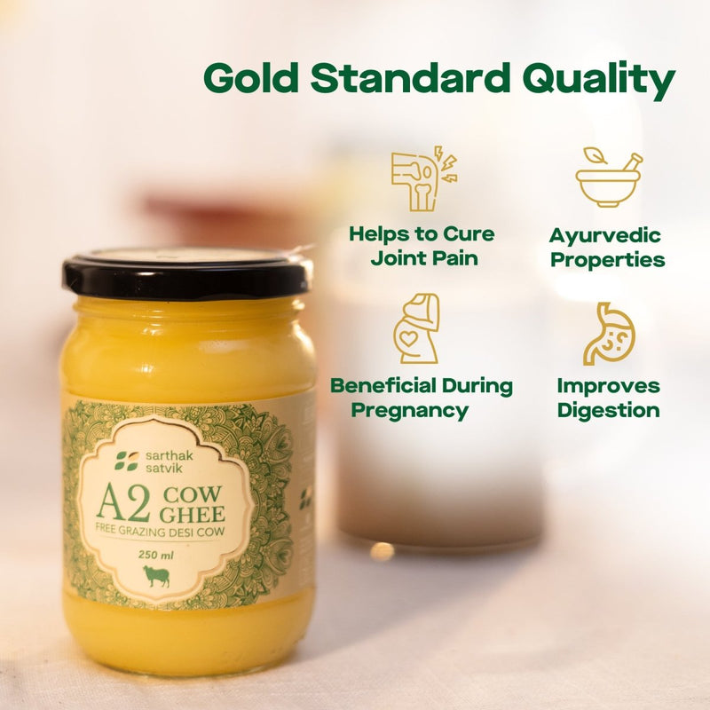 Buy A2 Desi Cow Ghee - 250ml | Bilona Method | Shop Verified Sustainable Products on Brown Living