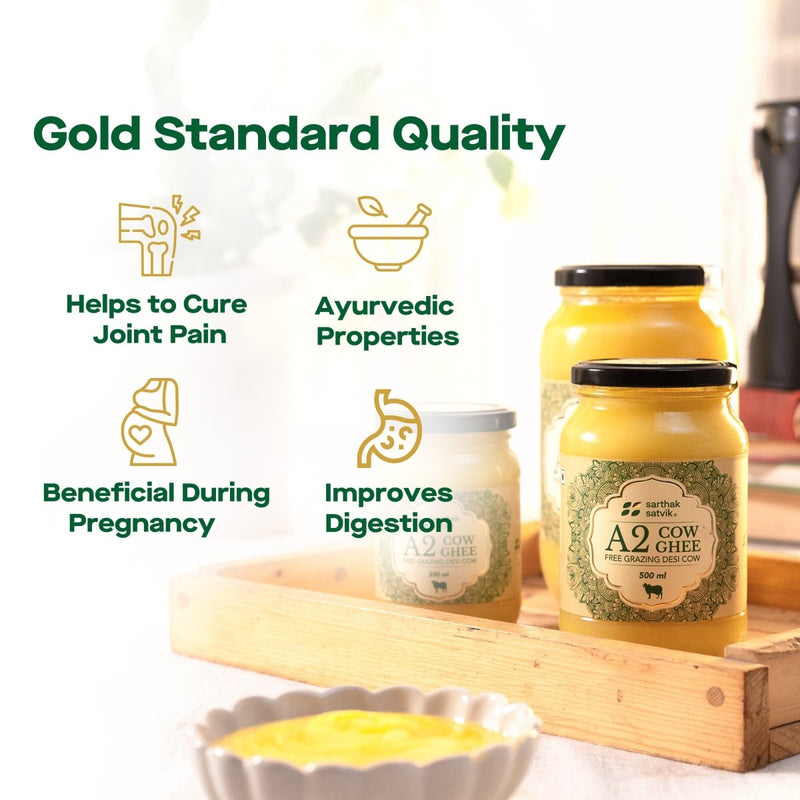 Buy A2 Desi Cow Ghee - 500 ml + 500 ml | Shop Verified Sustainable Ghee on Brown Living™