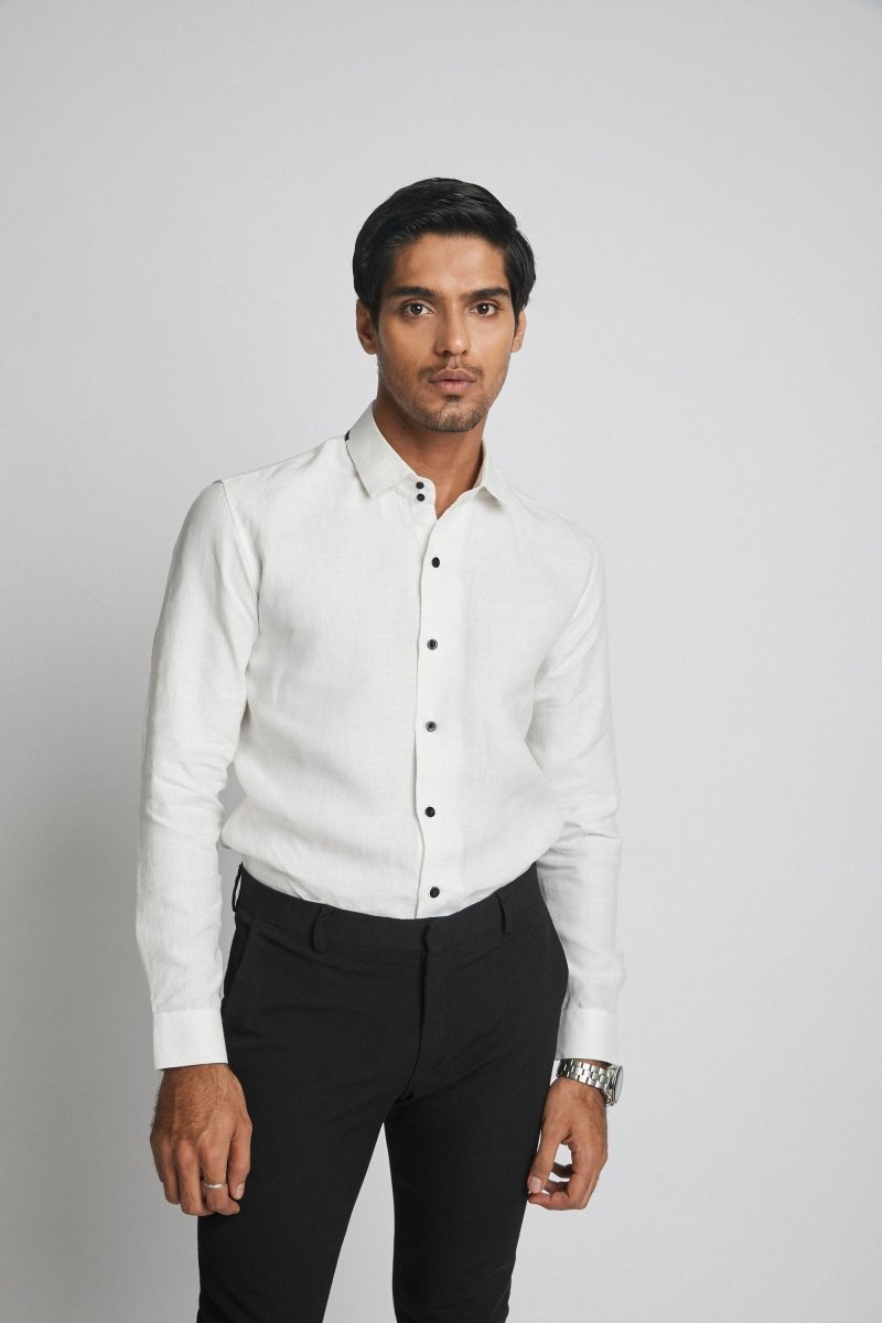 Buy Aglow High Collar Shirt White | Shop Verified Sustainable Mens Shirt on Brown Living™