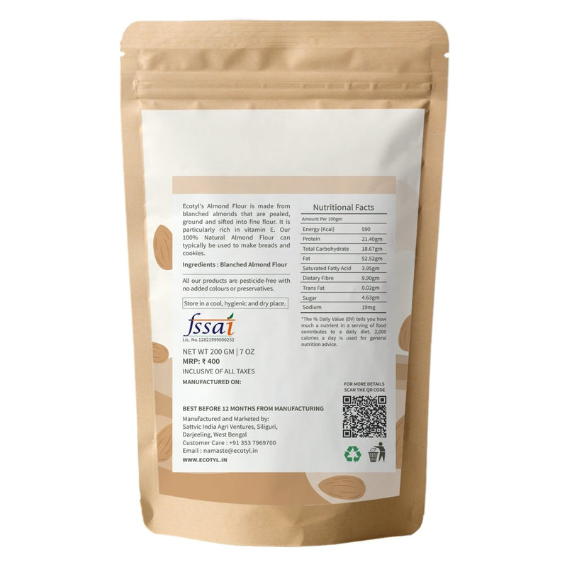 Buy Almond Flour (Blanched) | Gluten Free | Keto Friendly | 200g | Shop Verified Sustainable Cooking & Baking Supplies on Brown Living™