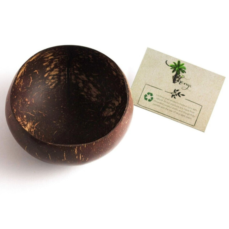 Buy Artisan Jumbo Polished Coconut Bowl with Spoon & Fork - 900 ml | Shop Verified Sustainable Plates & Bowls on Brown Living™