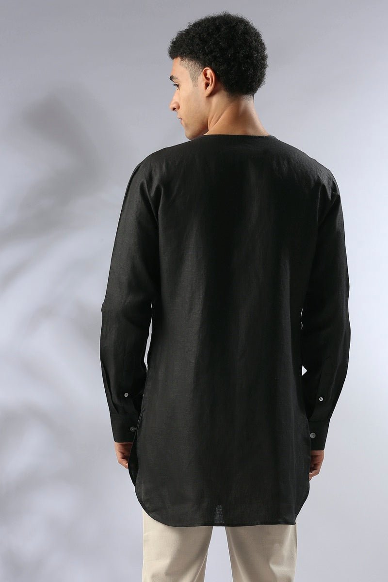 Buy Ashoka Double Breasted Kurta - Black | Shop Verified Sustainable Mens Kurta on Brown Living™