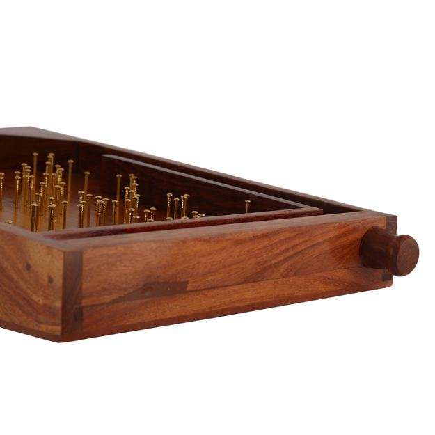 Buy Wooden Handcrafted Traditional Bagatelle Pinball Game (14" X 8" X 3") | Shop Verified Sustainable Learning & Educational Toys on Brown Living™