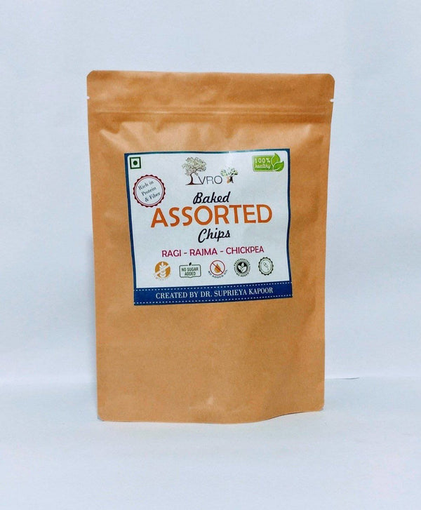 Buy Baked Assorted Chips (Ragi, Rajma, Chickpea, Jowar, Jowar & Bengalgram, Bajra & Beetroot) 180g | Shop Verified Sustainable Healthy Snacks on Brown Living™