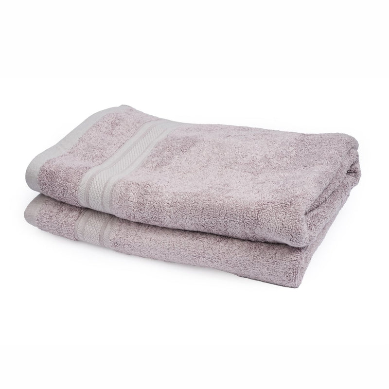 Buy Bamboo Cotton Bath Towels And Hand Towels Set Of 2 Grape Grey | Shop Verified Sustainable Bath Linens on Brown Living™