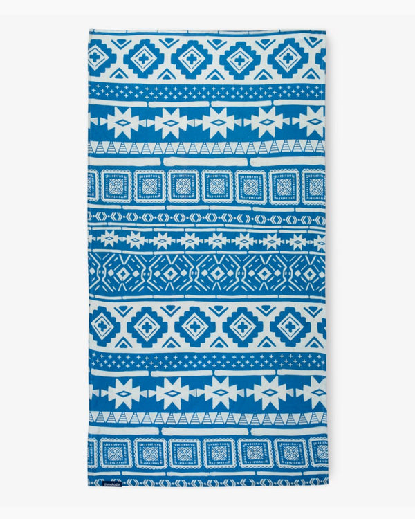 Buy Bamboo & Cotton Blend Printed Bath Towel | Nomad Azure Blue | Shop Verified Sustainable Bath Linens on Brown Living™