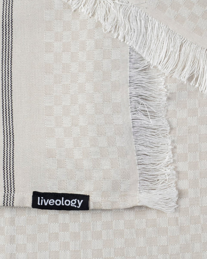 Buy Bamboo & Cotton Blend Woven Bath Towel | Chequerboard | Shop Verified Sustainable Bath Linens on Brown Living™