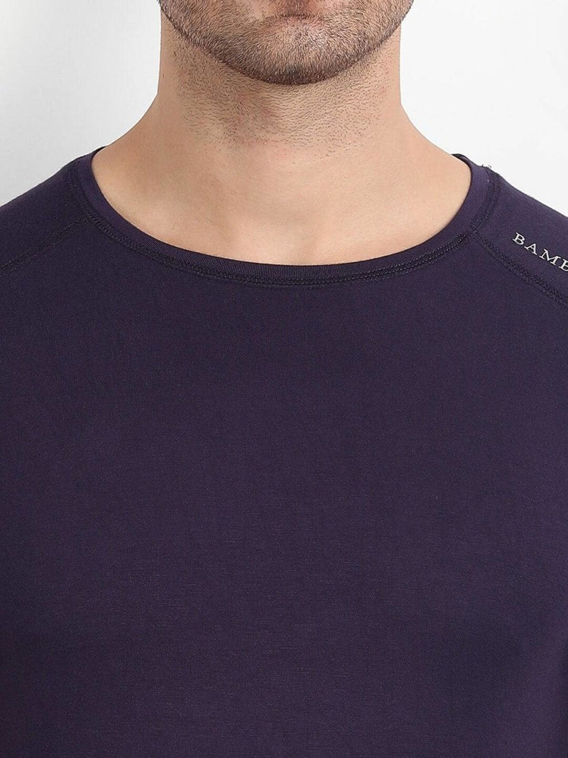 Buy Bamboo Fabric Navy T-shirt For Men | Shop Verified Sustainable Mens Tshirt on Brown Living™