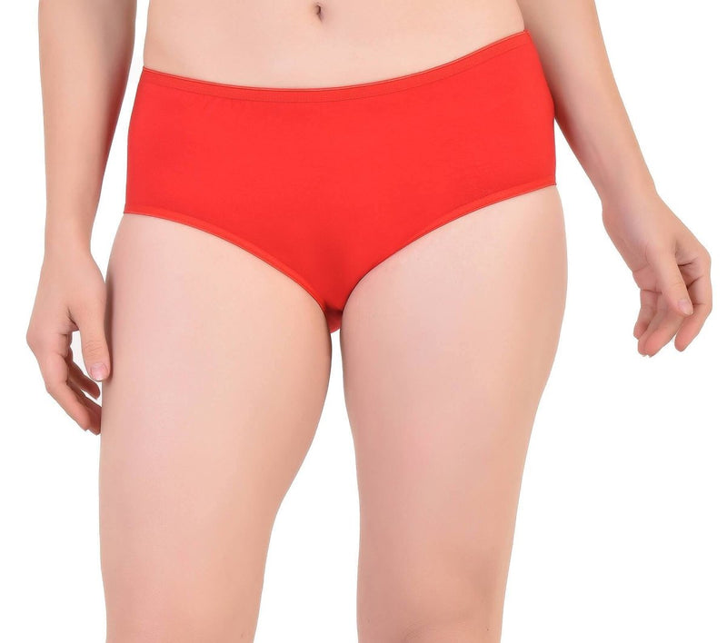 Buy Bamboo Fabric Women's Mid Rise Panty- Red and Black- Pack of 2 | Shop Verified Sustainable Womens Underwear on Brown Living™