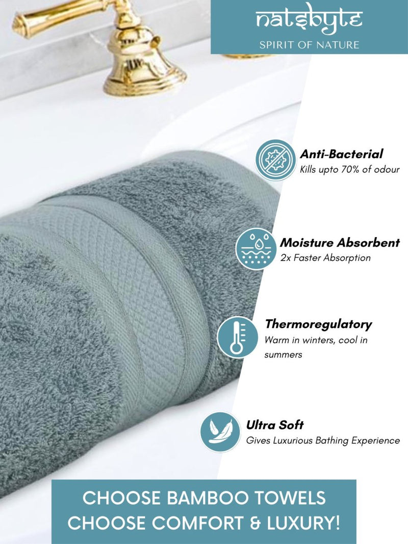 Bamboo Fiber Hand Towel - Cadet Blue | Verified Sustainable Bath Linens on Brown Living™