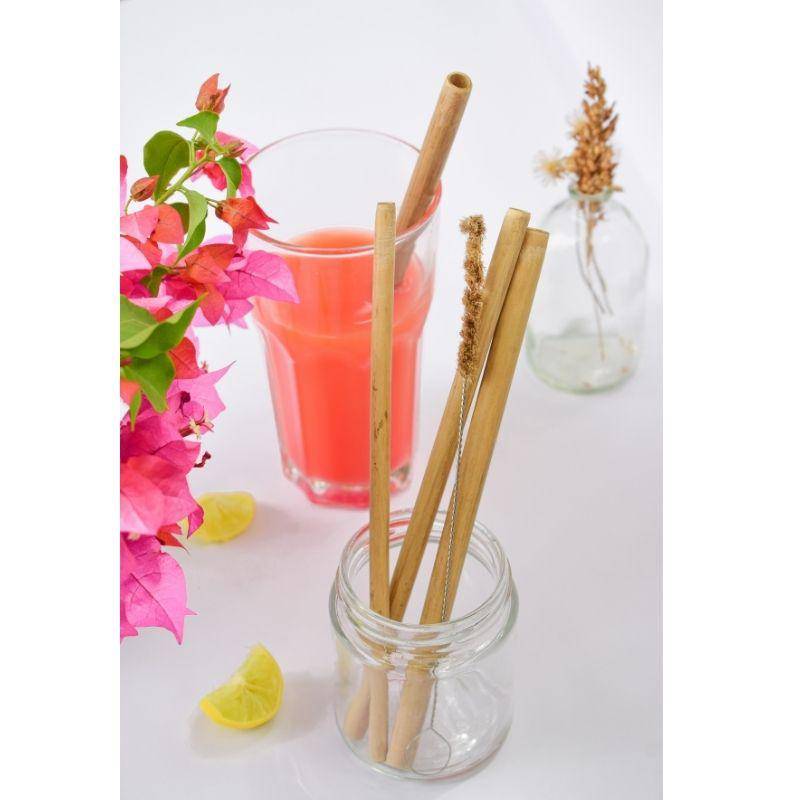 Buy Bamboo Straws with a Sisal Fiber Straw Cleaner | Shop Verified Sustainable Straw on Brown Living™