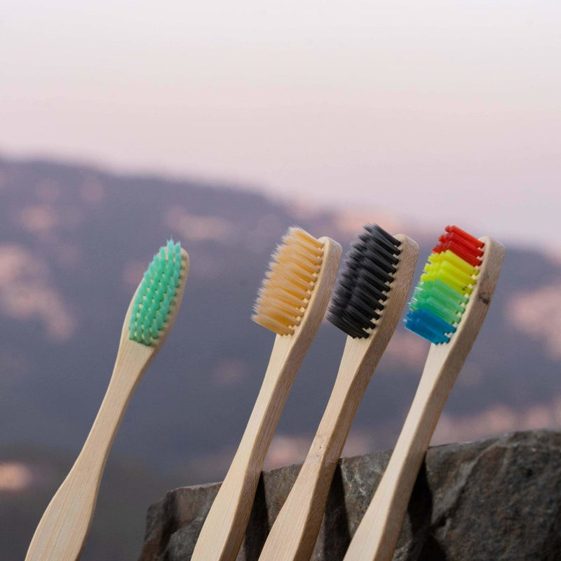 Buy Bamboo Toothbrush Colour Pack 4 Pcs | Shop Verified Sustainable Tooth Brush on Brown Living™