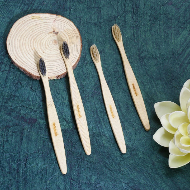 Buy Bamboo Toothbrush - Pack of 4 | Shop Verified Sustainable Tooth Brush on Brown Living™