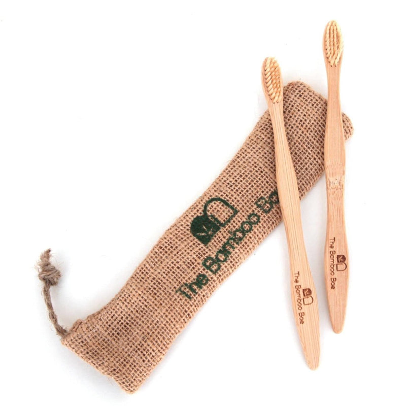 Buy Bamboo Toothbrush | Ultra Soft Bristles | With Reusable Jute Pouch | Shop Verified Sustainable Tooth Brush on Brown Living™