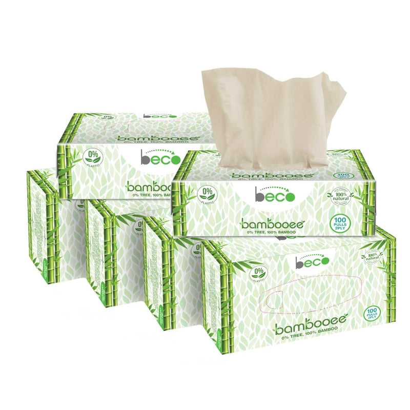 Buy Bambooee Eco-Friendly Facial Tissue Car Box - 600 Pulls | Shop Verified Sustainable Face Tissue on Brown Living™