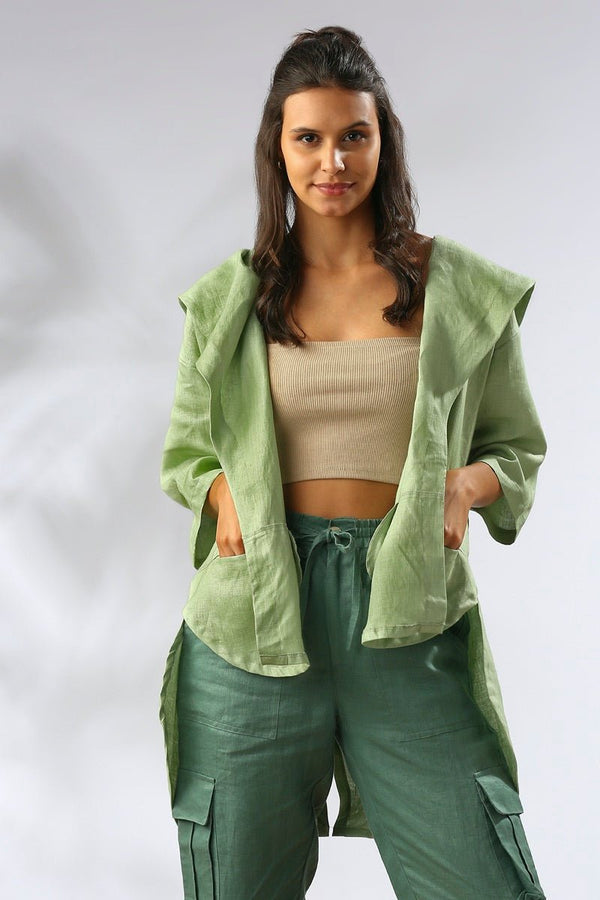 Buy Banyan Gender Fluid Jacket / Overcoat - Sage Green | Shop Verified Sustainable Womens Jacket on Brown Living™