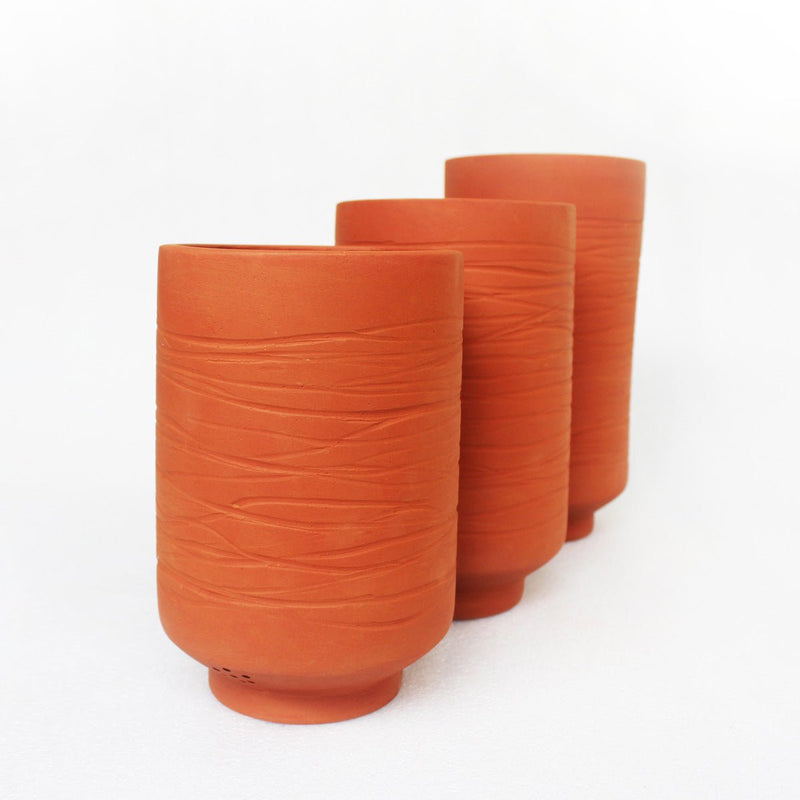 Buy Barrel Terracotta Planters Set of 3 (Large,Medium,Small) | Shop Verified Sustainable Products on Brown Living