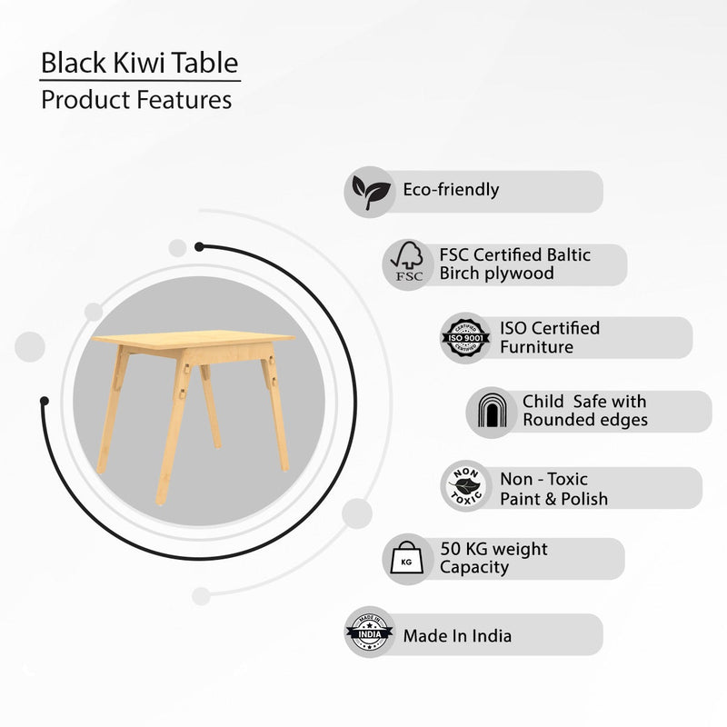 Buy Black Kiwi | Wooden Table | Shop Verified Sustainable Decor & Artefacts on Brown Living™