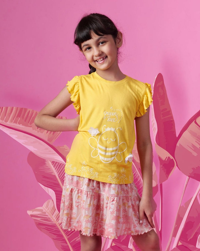 Buy Blooming Nectar Floral Pink Skirt | Shop Verified Sustainable Kids Shirts on Brown Living™