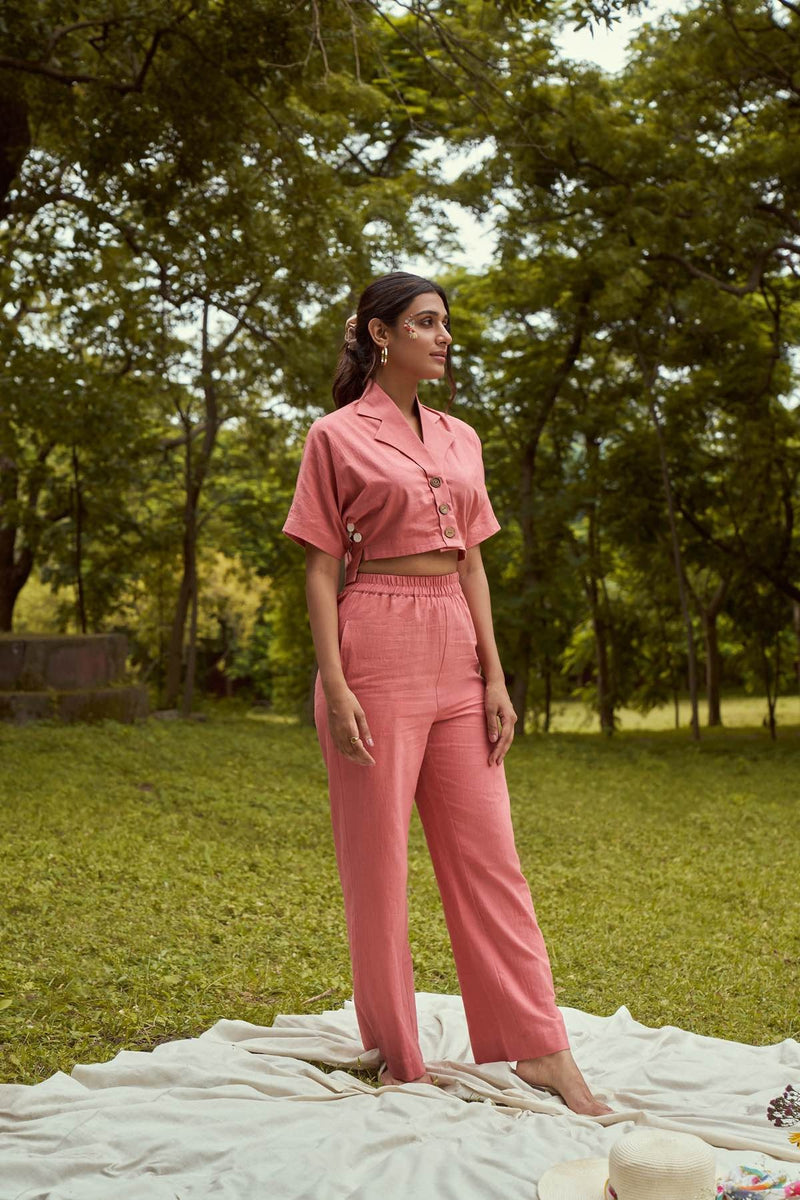 Blooming Ruffino Handloom Cotton Shirt | Verified Sustainable Womens Shirt on Brown Living™