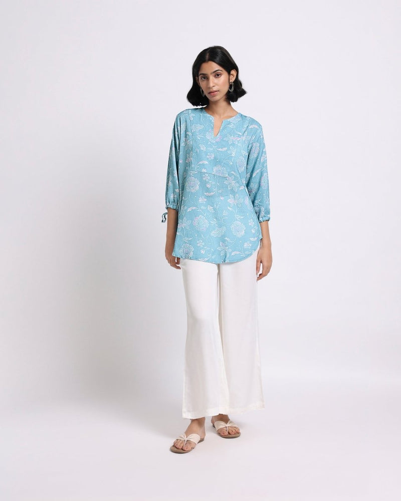 Buy Blue Bloom Print Blouse | Shop Verified Sustainable Products on Brown Living