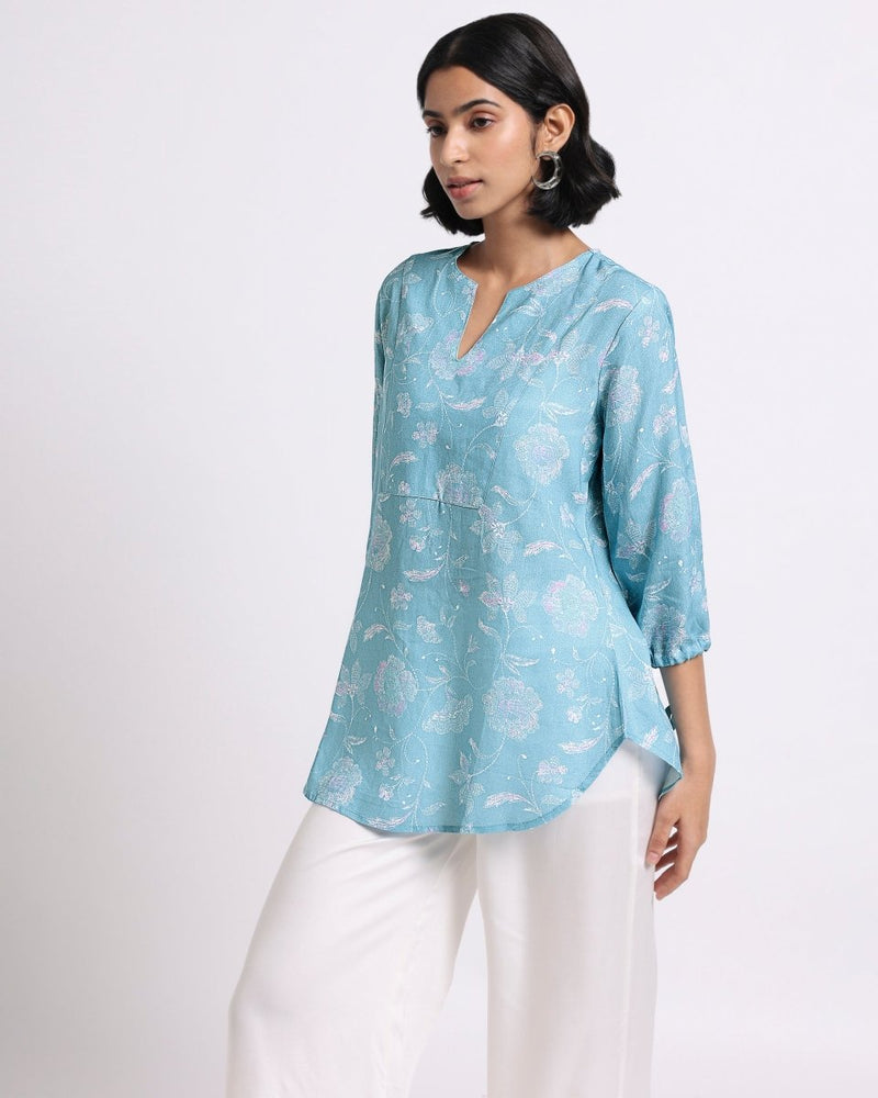 Buy Blue Bloom Print Blouse | Shop Verified Sustainable Products on Brown Living