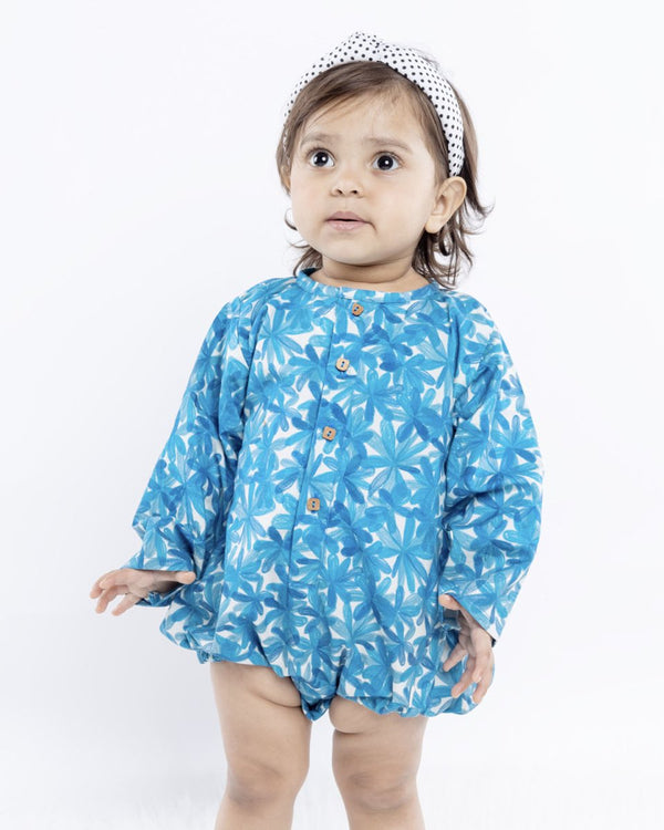 Buy Blue Blooms Unisex Oneise | Kids onesie | Made with organic cotton | Shop Verified Sustainable Kids Onesies on Brown Living™