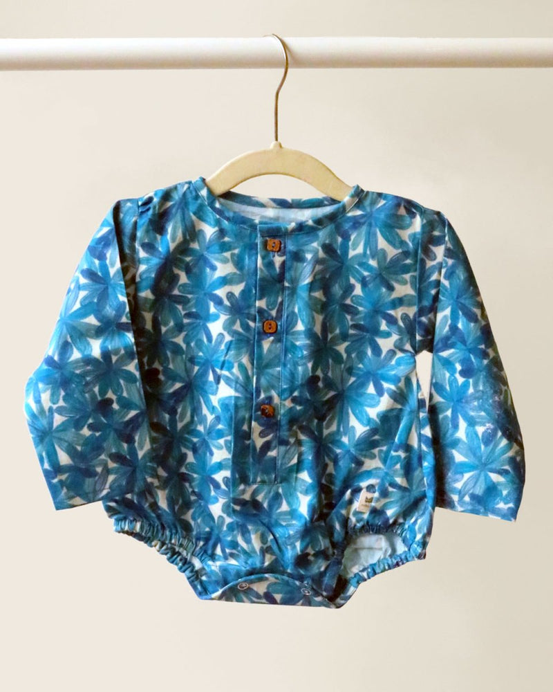 Buy Blue Blooms Unisex Oneise | Kids onesie | Made with organic cotton | Shop Verified Sustainable Kids Onesies on Brown Living™