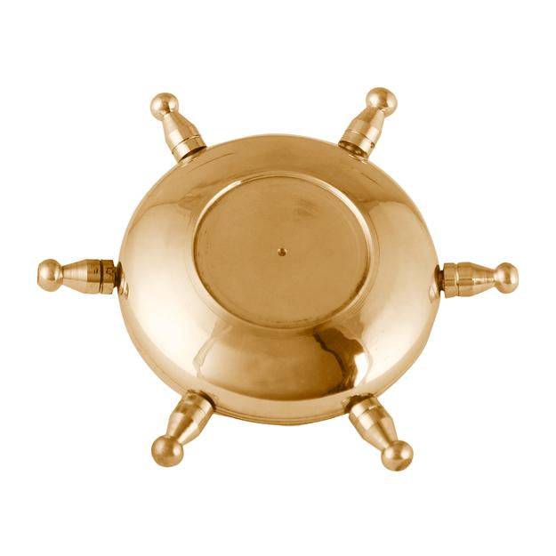 Buy Brass Nautical Wheel Design Cigarettes Ashtray | Shop Verified Sustainable Table Decor on Brown Living™