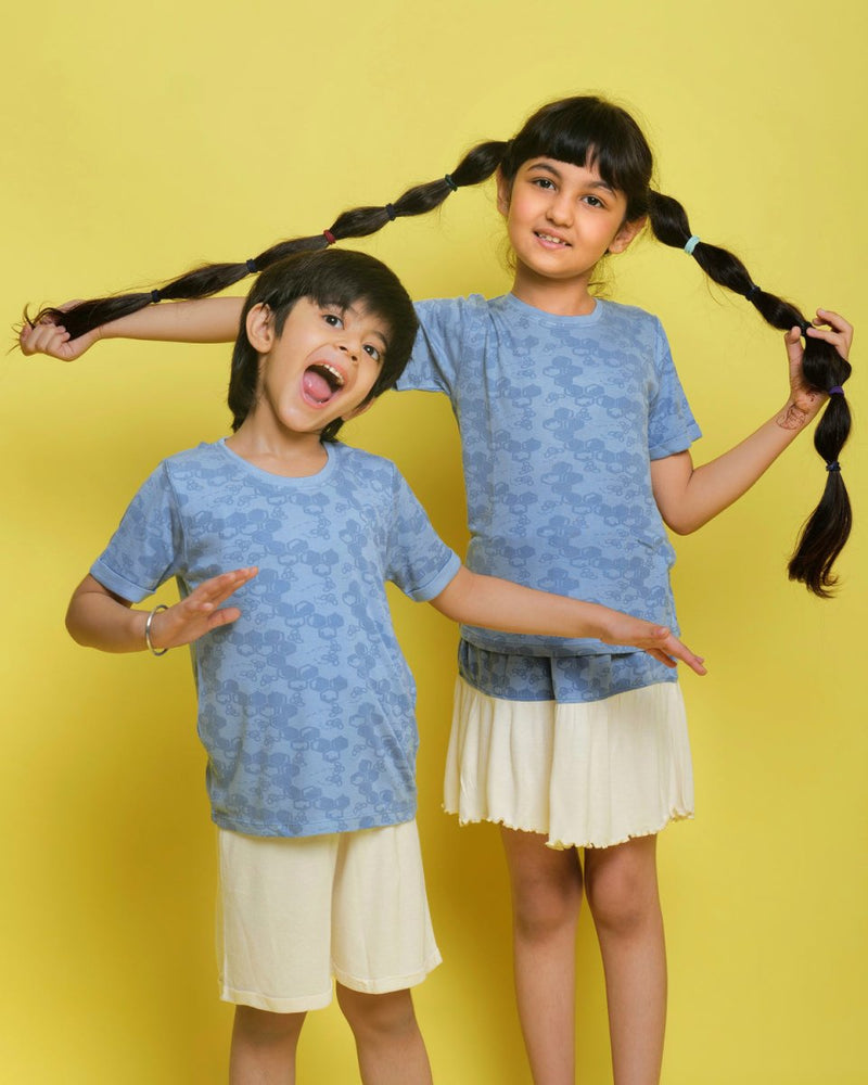 Buy Busy Shizy Blue T-Shirt | Shop Verified Sustainable Kids Shirts on Brown Living™