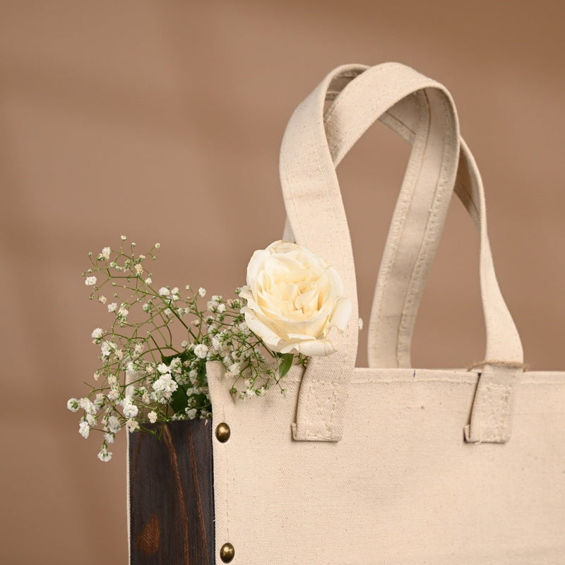 Buy Canvas Small Tote Bag- White | Shop Verified Sustainable Womens Accessories on Brown Living™