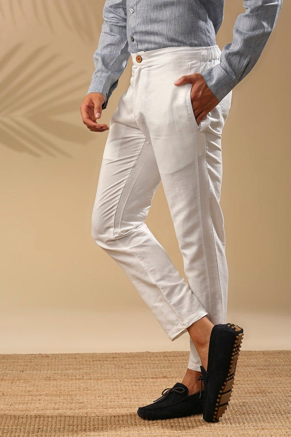 Buy Cedar Tailored Pants - White | Shop Verified Sustainable Mens Trousers on Brown Living™