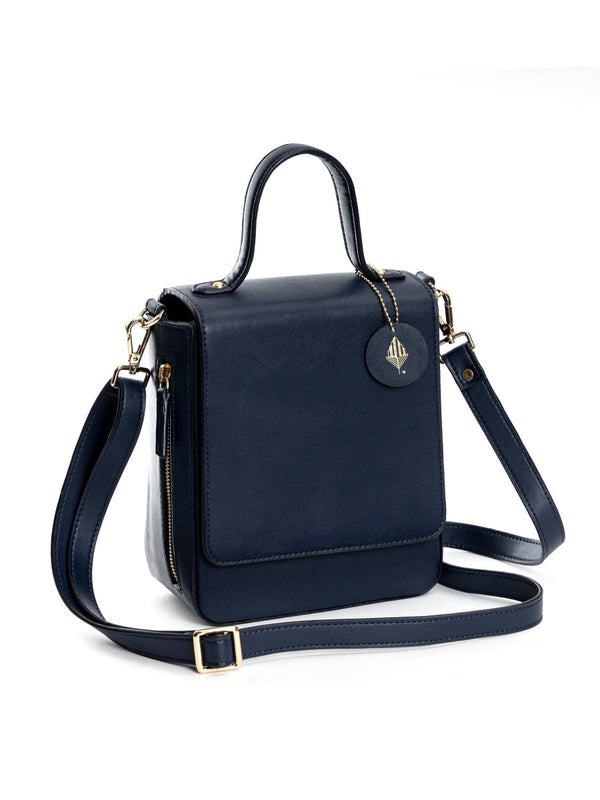 Buy Ceres (Navy blue) | Women's bag made with Cactus Leather | Shop Verified Sustainable Satchel Bag on Brown Living™