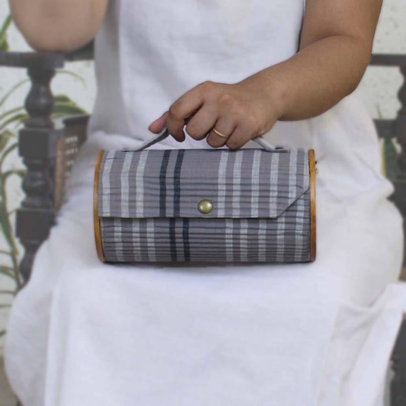 Buy Charcoal Plum Round Clutch | Shop Verified Sustainable Womens Clutch on Brown Living™