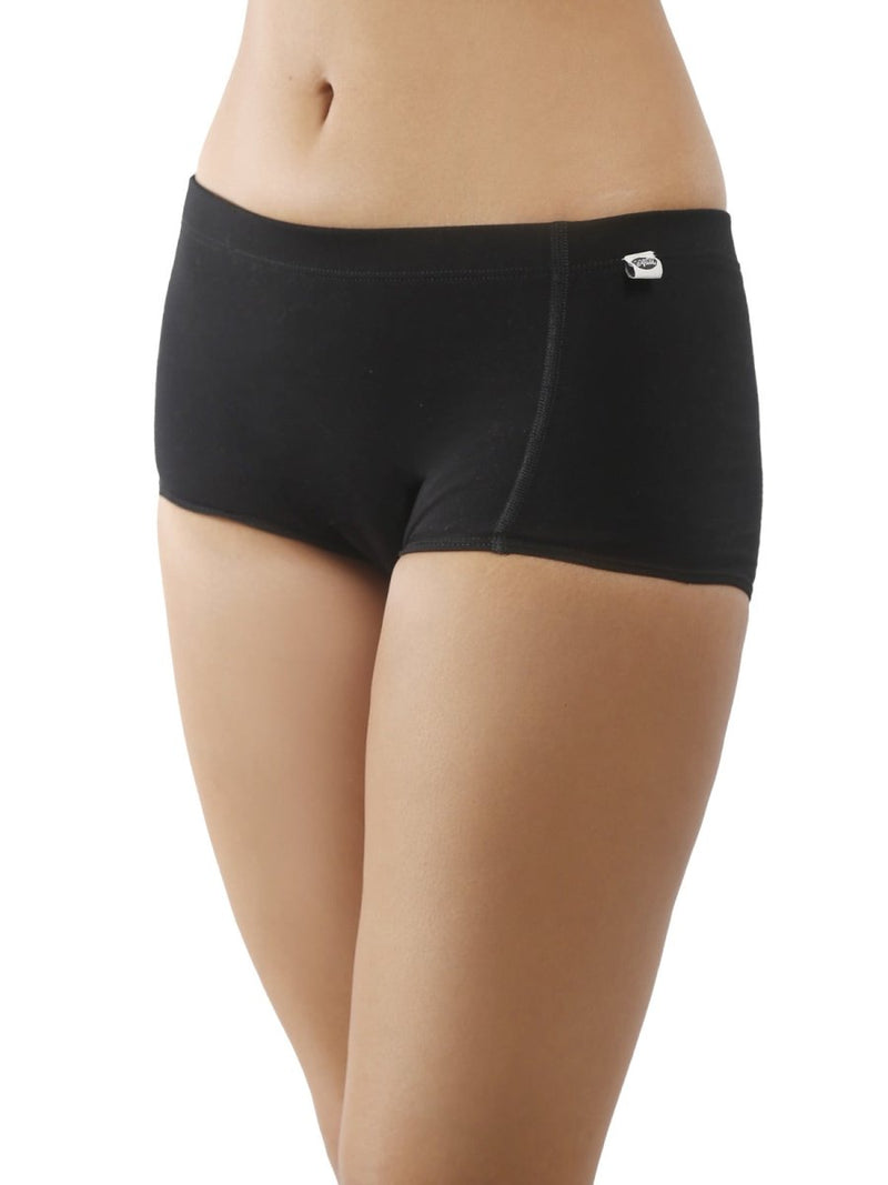 Classic Black Biowashed Organic Cotton Boy-Shorts | Verified Sustainable Womens Underwear on Brown Living™