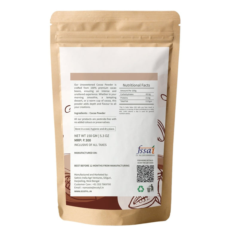 Buy Cocoa Powder | Unsweetened | Perfect for Baking | 150g | Shop Verified Sustainable Cooking & Baking Supplies on Brown Living™