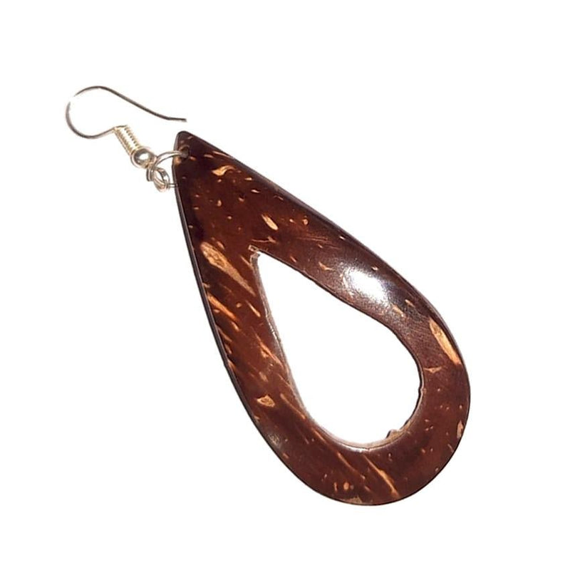 Buy Coconut Shell Earrings/ Leaf Design | Shop Verified Sustainable Womens Earrings on Brown Living™