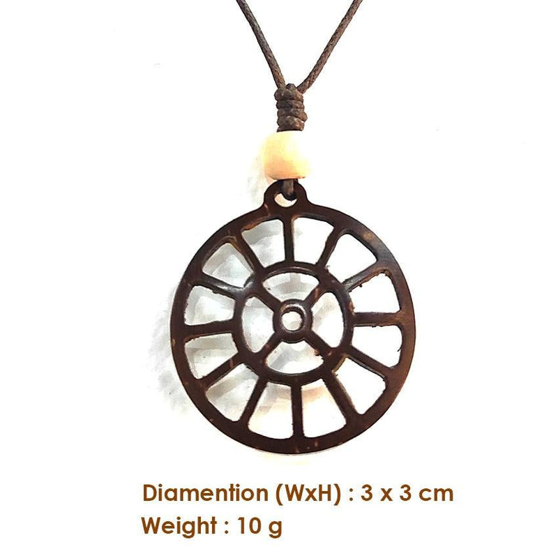 Buy Coconut Shell Pendant - Sri Mother Symbol | Shop Verified Sustainable Womens Charms & Pendants on Brown Living™