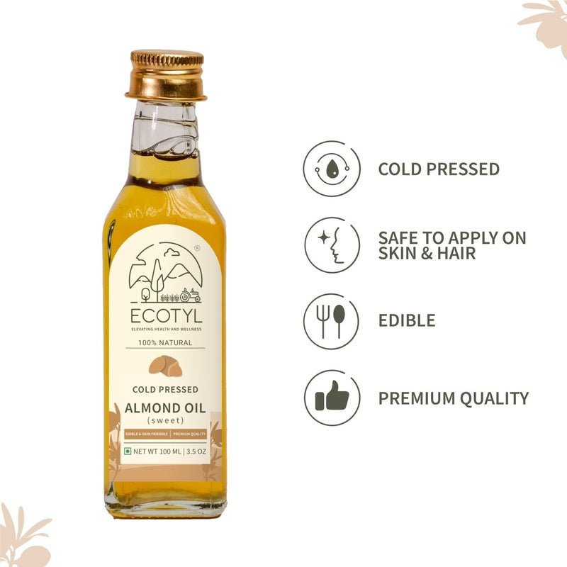 Buy Cold Pressed Almond Oil - Sweet | Haircare & Skincare- 100ml | Shop Verified Sustainable Cooking Oils on Brown Living™