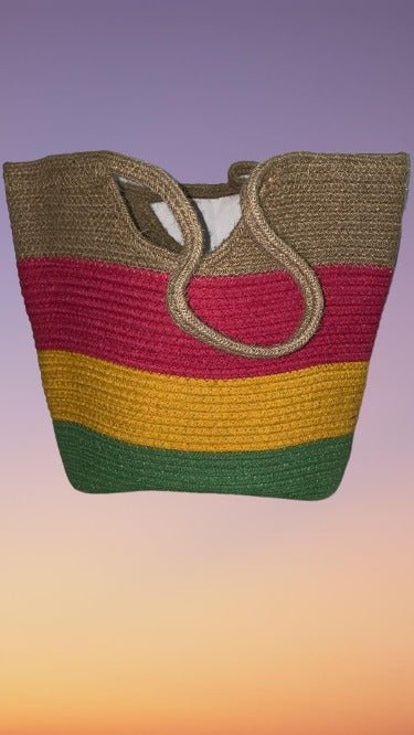 Buy Colourful Jute Tote Bag | Shop Verified Sustainable Womens Bag on Brown Living™