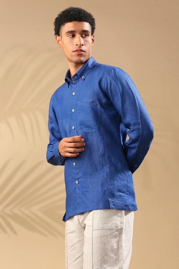 Copy of Aspen Button Down Shirt - Blue | Verified Sustainable Mens Shirt on Brown Living™