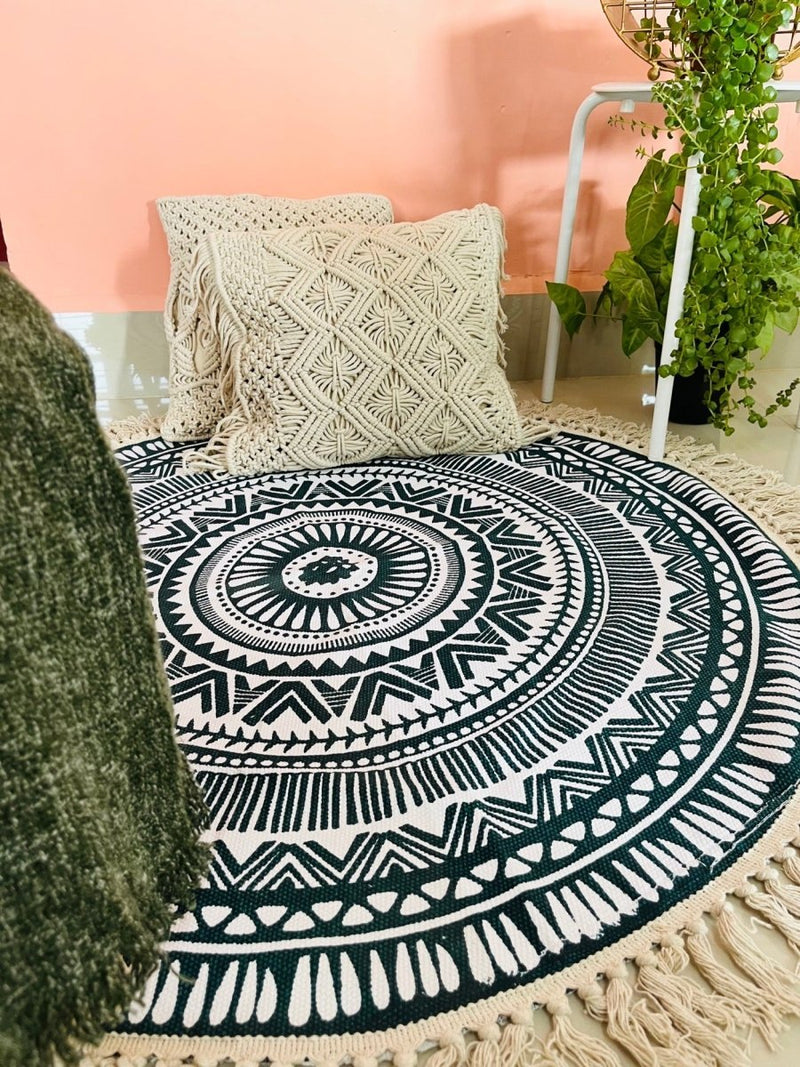 Buy Copy of Round Boho Rug & Meditation Mat | Shop Verified Sustainable Products on Brown Living