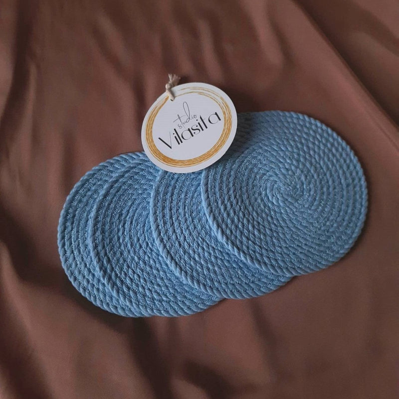 Buy Cotton Coasters- Set of 4 | Shop Verified Sustainable Table Linens on Brown Living™