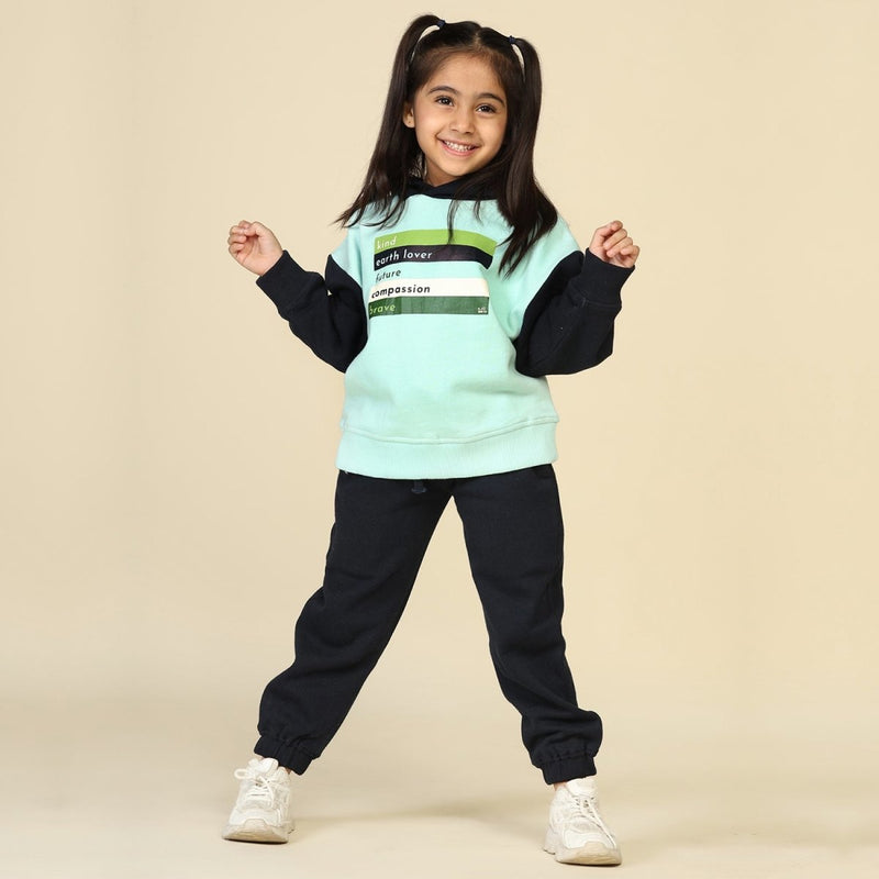 Buy Dark Blue Unisex Joggers in Cotton Fleece | Planet First | Shop Verified Sustainable Kids Pajamas on Brown Living™