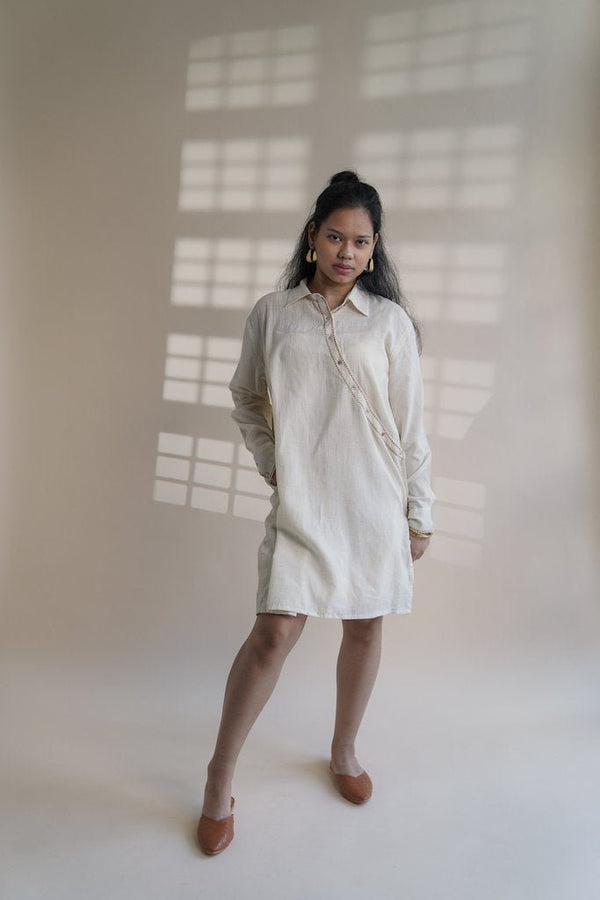 Buy Dawning Angrakha Shirt Dress | Shop Verified Sustainable Womens Dress on Brown Living™