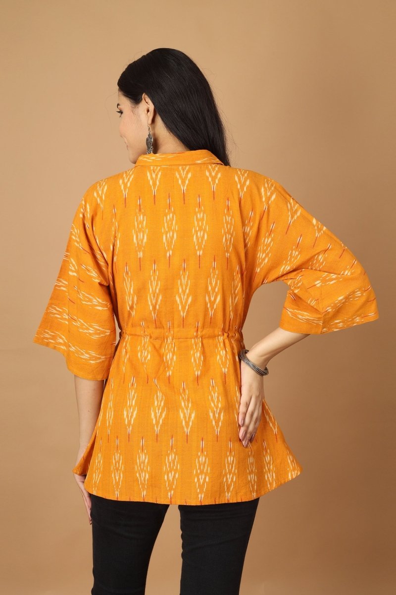 Buy Dopahar Ikat Kaftan Cotton Top | Shop Verified Sustainable Products on Brown Living