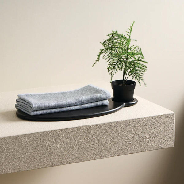 Earth Stucco Bamboo Hammam Terry Hand Towel-Storm | Verified Sustainable Bath Linens on Brown Living™